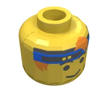 Minifig Head, Headband Blue with Eyebrows Print [Blocked Open Stud]