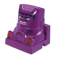 Racer Driver Head, Brick Special 2 x 2 Square, Red Eyes, White Teeth, Black Hair (Loopin)