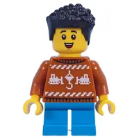 Kid, Dark Orange Sweater, Dark Azure Legs, Black Hair