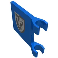 Flag 2 x 2 Square [Thin Clips] with Black Falcon Original Print (rounder bottomed Shield)