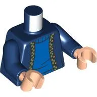 Torso, Jacket, Dark Green/Gold Checkered Trim, Blue Sweater print, Dark Blue Arms, Light Nougat Hands