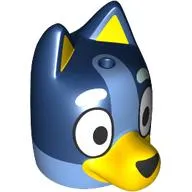 Minifig Head Special, Bluey with Yellow Nose, Dark Blue Top (Bluey)