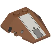 Wedge Sloped 4 x 4 Triple, Stud Notches with Light Bluish Gray Stripe Mini Slave I Print