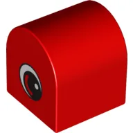 Duplo Brick 2 x 2 x 2 Curved Top with Eye with White on Two Sides Print