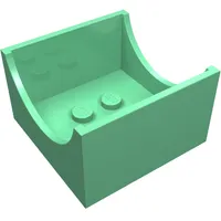 Box 4 x 4 x 2 Bottom with Semicircle Cut-out Ends