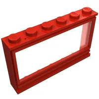 Window 1 x 6 x 3 Panorama (old type) with Solid Studs and Fixed Glass