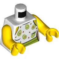 Torso Dress, Avacados, Lime Belt Print, Yellow Arms and Hands