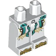 Hips and White Legs with Dark Turquoise/Gold Decorations, Gold Toes print