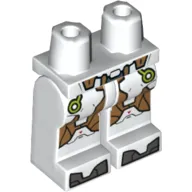 Hips and White Legs with Dark Bluish Grey Tows, Brown Knee pad, Yellow Trim