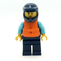 Ocean Explorer, Man, Dark Blue Wetsuit and Helmet, Live Jacket