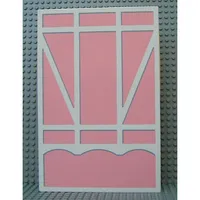 Scala, Building, Wall, Vertical Grooved 18 x 2 x 22 2/3, with Tudor Frame Light Salmon on White Print