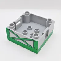 Duplo Container Box 4 x 4, with Studs on Corners with Green Girders Print