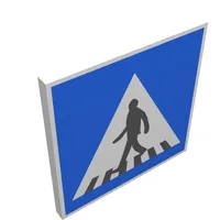 Road Sign Clip-on 2 x 2 Square with Pedestrian Crossing Print