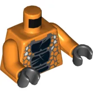 Torso Snake with Black Scales Print (Snike), Orange Arms, Black Hands