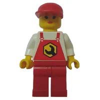 Mechanic, Woman, Red Overalls, Red Cap