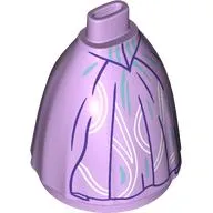 Minidoll Skirt Full with No Hips or Feet with Dark Purple Trim, White/Sand Blue Decorations print