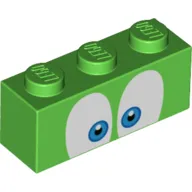 Brick 1 x 3 with Eyes with Blue Iris' Print