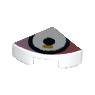 Tile Round 1 x 1 Quarter with Black Line, White Field, Black Dot print