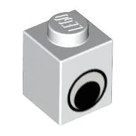 Brick 1 x 1 with Simple Eye Black and White Print