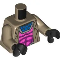 Torso Coat, Magenta Armor, Muscles, Silver Trim, Dark Azure Shirt print, Dark Tan Arms, Black Hands