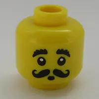 Minifig Head Snake Charmer, Moustache Curly, Bushy Eyebrows, Round Mouth Print [Hollow Stud]