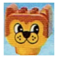 Duplo Animal Head with Nougat Hair, Bear / Dog with Face print