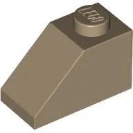 Brick Sloped 45° 2 x 1 with Bottom Pin