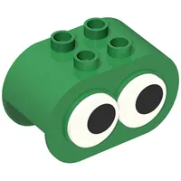 Duplo Brick 2 x 4 x 2 Rounded Ends, with Two Rotating Eyes