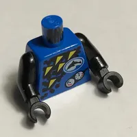 Torso Divers Dolphin Logo, Yellow Triangles, and Gauges Print, Black Arms and Hands