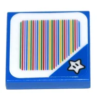 Tile 2 x 2 with Star and Barcode Print (Sticker)