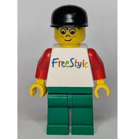 White Torso, Freestyle, Green Legs, Black Cap