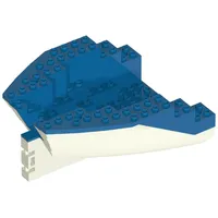 Boat Hull Small Stern 14 x 12 x 5 1/3 with Blue Top [Complete Assembly]