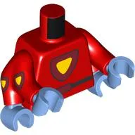 Torso Black Belt, Dark Red/Yellow Symbol Print, Red Double Arms, Medium Blue Hands