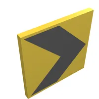 Road Sign Clip-on 2 x 2 Square with Black Arrow Print