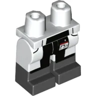 Hips with White Legs and Black Boots Pattern with Lab Coattails over Black Pants and ID Badge Print