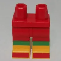 Hips with Red Legs and Bright Light Orange Boots Pattern with Green Knees, Red Toes print