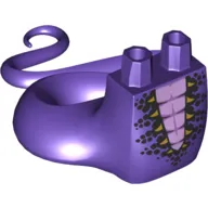 Lower Body with Tail (Snake) with Lavender Bella, Black/Gold Scales