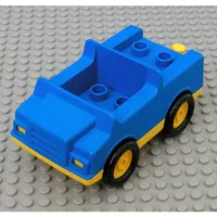 Duplo Car with 2 x 2 Studs and Yellow Base and Hubs