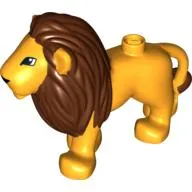 Duplo Animal Lion Adult Male, Reddish Brown Mane, Squarish Eyes print