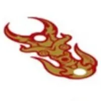 Banner, Flame Effect with Gold Trim and Symbols Print