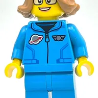 Astronaut, Female, Dark Azure Jump Suit, Medium Nougat Hair