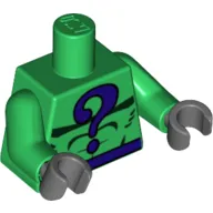 Torso Bodysuit, Dark Purple Question Mark and Belt print, Green Arms, Dark Bluish Gray Hands