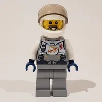 Astronaut, Flat Silver, White Helmet with Visor