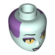 Minidoll Head Yellow Eyes, Purple Hair, Fangs (Vampire)
