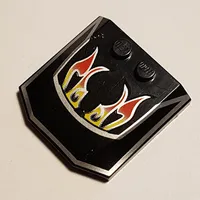 Slope Curved 4 x 4 x 2/3 Triple Curved with 2 Studs and Windshield and Flame Print