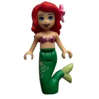 Ariel - Mermaid Form, Pink Top, Gold Print on Tail