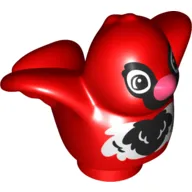 Duplo Animal Bird with Black and White Chest and Coral Beak Print