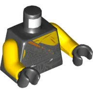 Torso Armor, Chain Mail, Ripped Shirt, and Black Sash Print, Yellow Arms, Black Hands