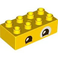 Duplo Brick 2 x 4, Eyes, and White Patch Print