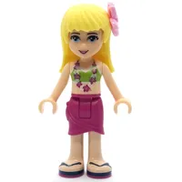 Stephanie - Lime Bikini, Magenta Skirt, Bright Pink Flower